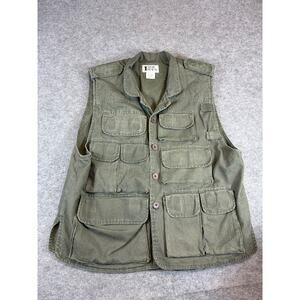Vintage 90s Trail Designs Hunting Utility Vest Mens Large Khaki Tactical Outdoor